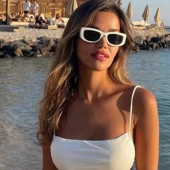 NEW PRADA PR14YS 1425S0 TALC DARK GREY SUNGLASSES - Picture 4 of 15